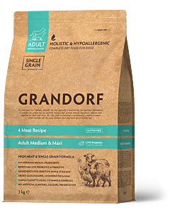 Grandorf Hondenbrokken Adult Medium & Large 4 Vleessoorten