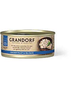 Grandorf Nat Kattenvoer Kipilet met Zeebaars 70 g