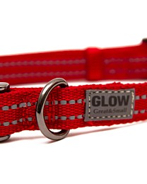 Great&Small Glow Reflecterende Halsband Hond Rood