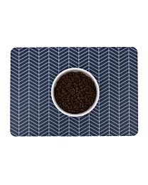 Great&Small Pet Mat for Pet Bowls Zigzag Blue 43 x 30 cm