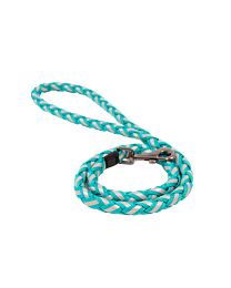 Great&Small Glow Gevlochten Leiband Hond Turquoise 100 cm