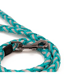 Great&Small Glow Gevlochten Leiband Hond Turquoise 100 cm
