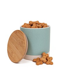 Penrose Pot Aardewerk met Bamboe Deksel Blauw Ø 13 cm