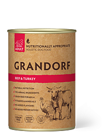 Grandorf Nat Hondenvoer Adult Rund & Kalkoen 400 g