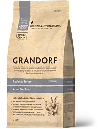 Grandorf Sterilised Kattenbrokken Adult Konijn & Kalkoen 2 kg