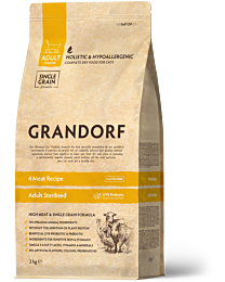 Grandorf Sterilised Kattenbrokken Adult 4 Vleessoorten 2 kg