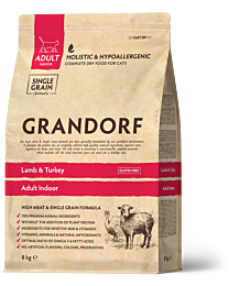 Grandorf Indoor Kattenbrokken Adult Lam & Kalkoen 8 kg