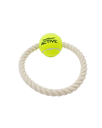 Great&Small Dog Toy Tennis Ball Rope Ring 18 cm