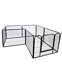 Hondenren 8 Panelen van 80 x 80 cm Zwart Ø 210 cm